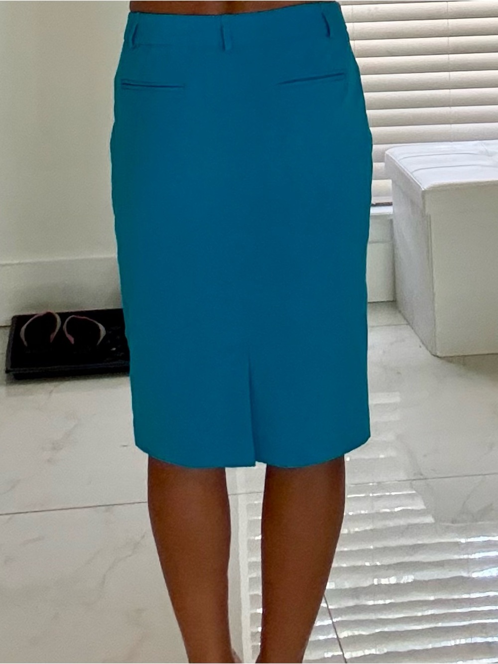 Calvin Klein Bright Teal Pencil Skirt - Picture 2 of 3